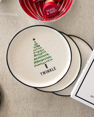 Tommy Bahama | Holiday Tree Appetizer Plates—Set of 4 / Green