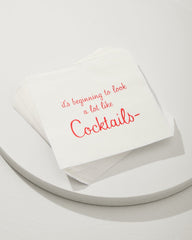 Tommy Bahama | Beginning to Look Like Cocktails Napkins / White