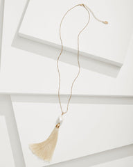 Tommy Bahama | Seaside Pearl Pendant Tassel Necklace / Gold