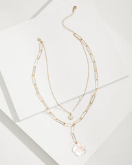 Tommy Bahama | Tropical Blooms Hibiscus Charm Layered Necklace / Pink