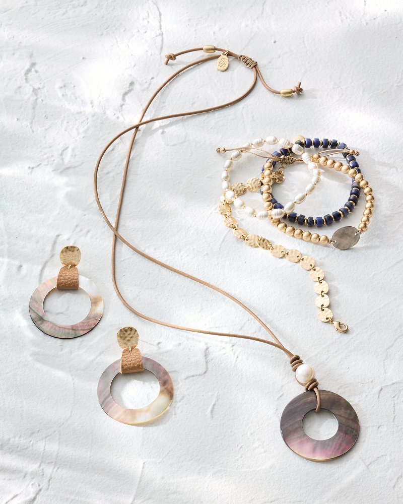 Tommy Bahama | Indigo Shore Grey Shell Pendant Necklace / Gold