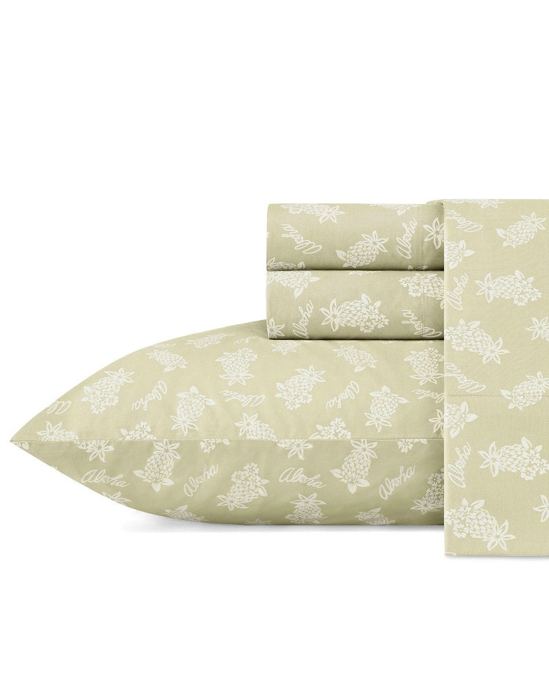 Tommy Bahama | Aloha Pineapple King Sheet Set / Sage Green