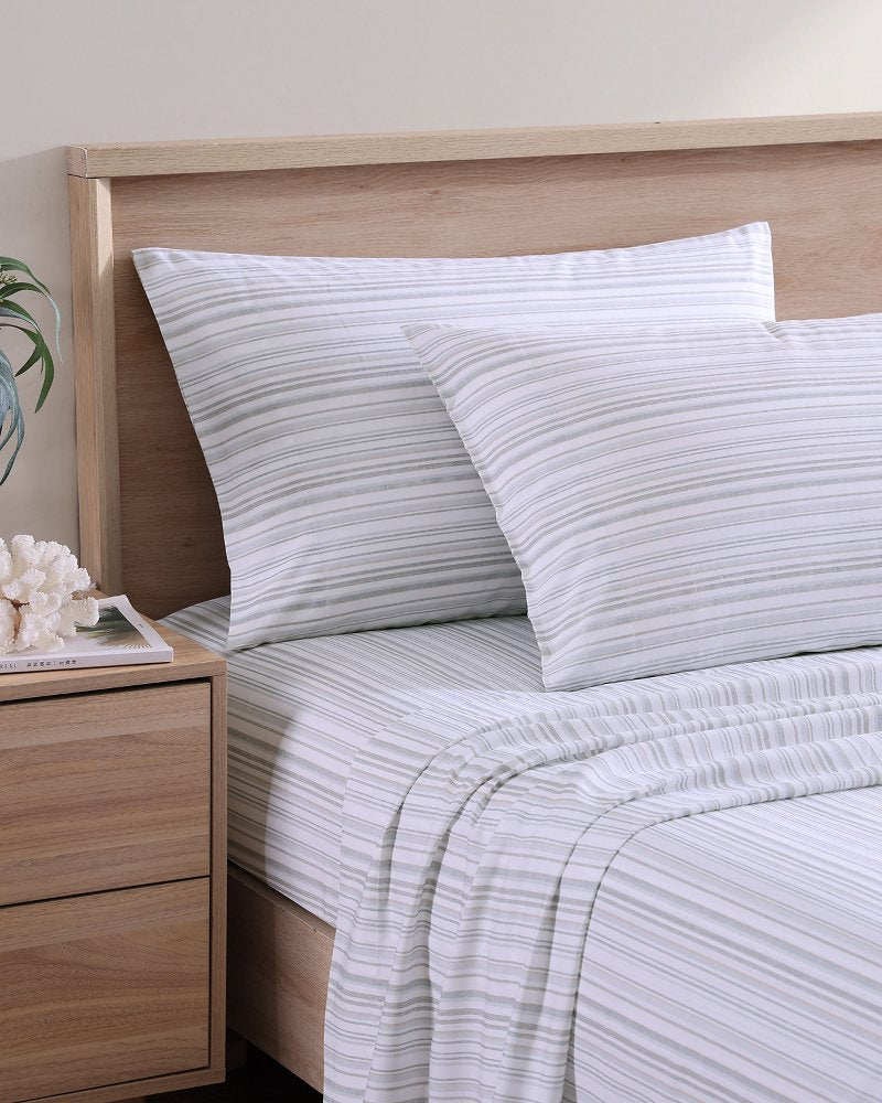 Tommy Bahama | Kahanu Stripe 4-Piece Queen Sheet Set / Grey