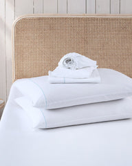 Tommy Bahama | Solid 4-Piece Queen Sheet Set - Blue / White/Blue