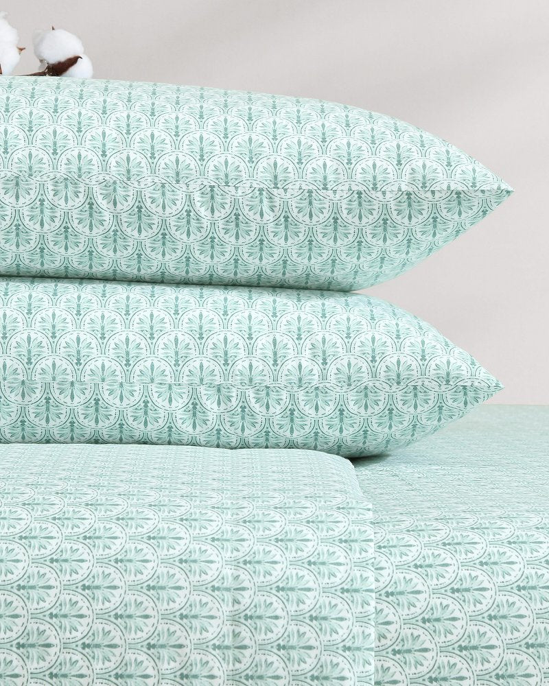 Tommy Bahama | Coastal Batik Green 4-Piece Queen Sheet Set / Spring Green