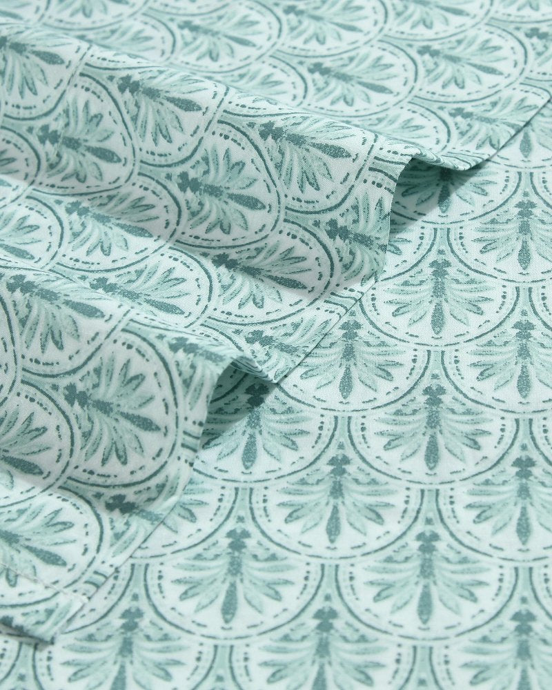 Tommy Bahama | Coastal Batik Green 4-Piece King Sheet Set / Spring Green