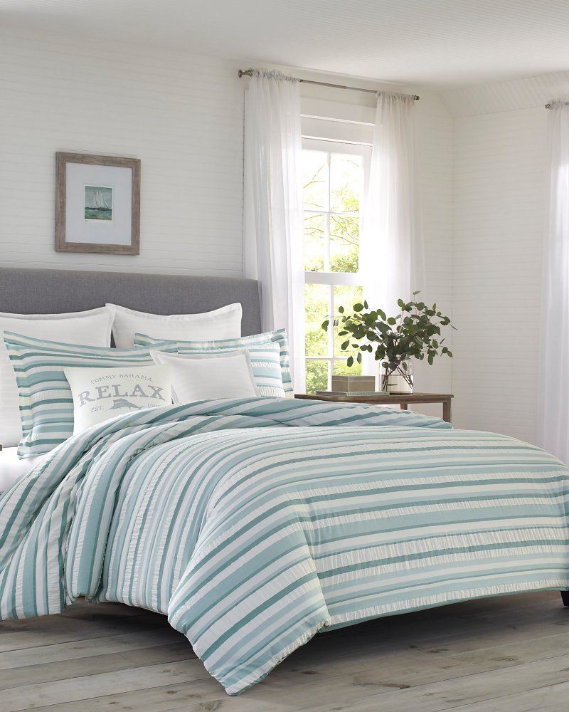 Tommy Bahama | Clearwater Cay 3-Piece Full/Queen Comforter Set / Blue/Silver