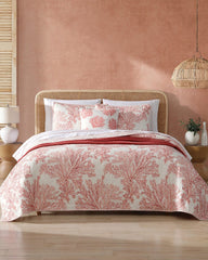 Tommy Bahama | Coral Garden Reversible 2-Piece Twin Quilt Set / Orange