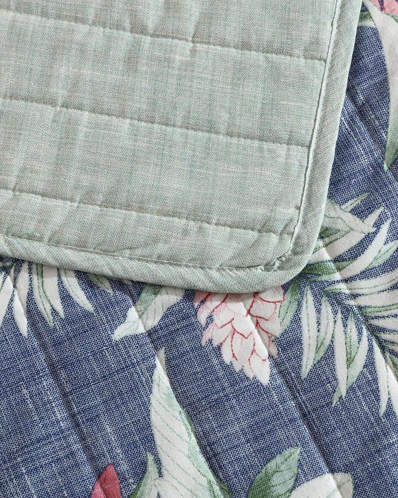 Tommy Bahama | Floral Enchantment Reversible 3-Piece King Quilt Set / Deep Blue