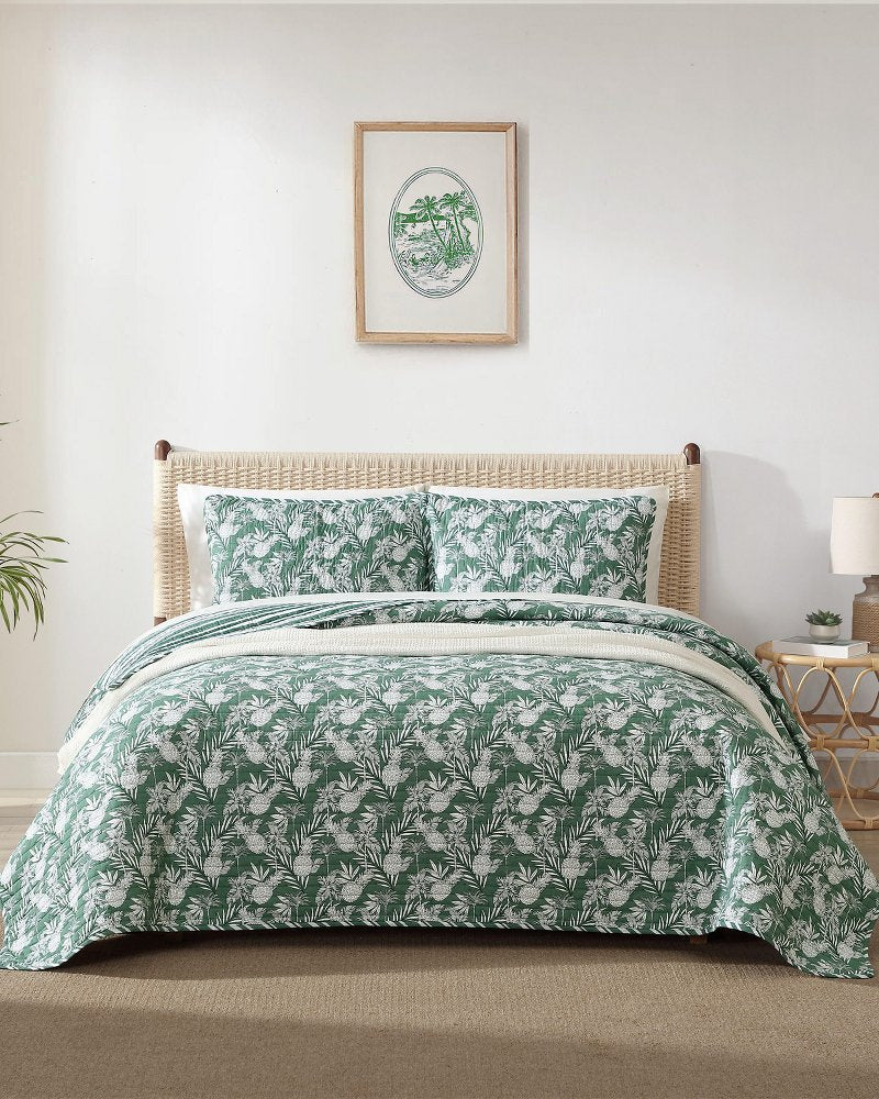 Tommy Bahama | Pineapple Venture 3-Piece Full/Queen Quilt Set / Green