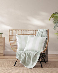 Tommy Bahama | Awning Stripe Green Decorative Pillow / Green