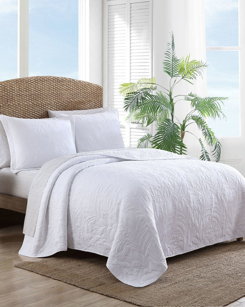 Tommy Bahama | Solid Costa Sera Twin Quilt / White