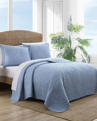Tommy Bahama | Solid Costa Sera Twin Quilt / Blue