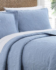 Tommy Bahama | Solid Costa Sera King Quilt / Blue