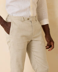 Tommy Bahama | Latigo Beach Linen-Blend Flat-Front Pants / Stone Khaki