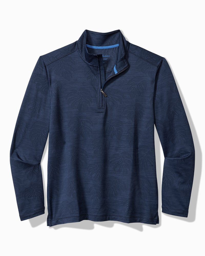 Tommy Bahama | Monstera Fade IslandZone® Half-Zip Sweatshirt / Blue Note