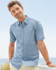 Tommy Bahama | San Lucio Plaza Geo Knit Stretch Shirt / Island Navy