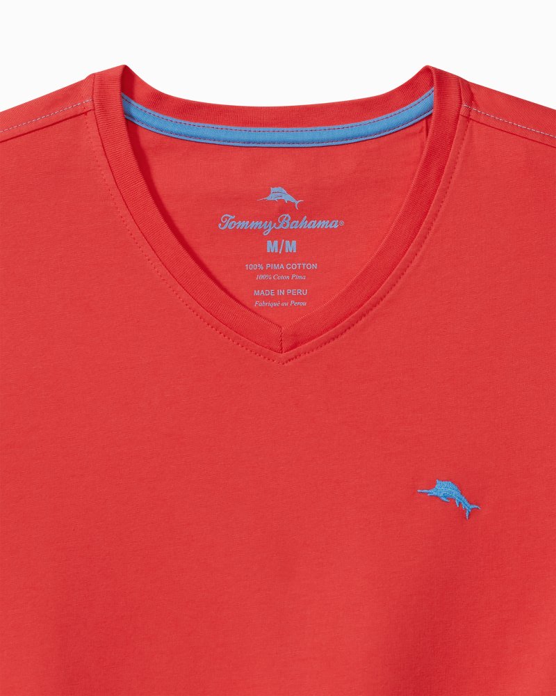 Tommy Bahama | Bali Skyline Long-Sleeve V-Neck T-Shirt / Zanzibar Red