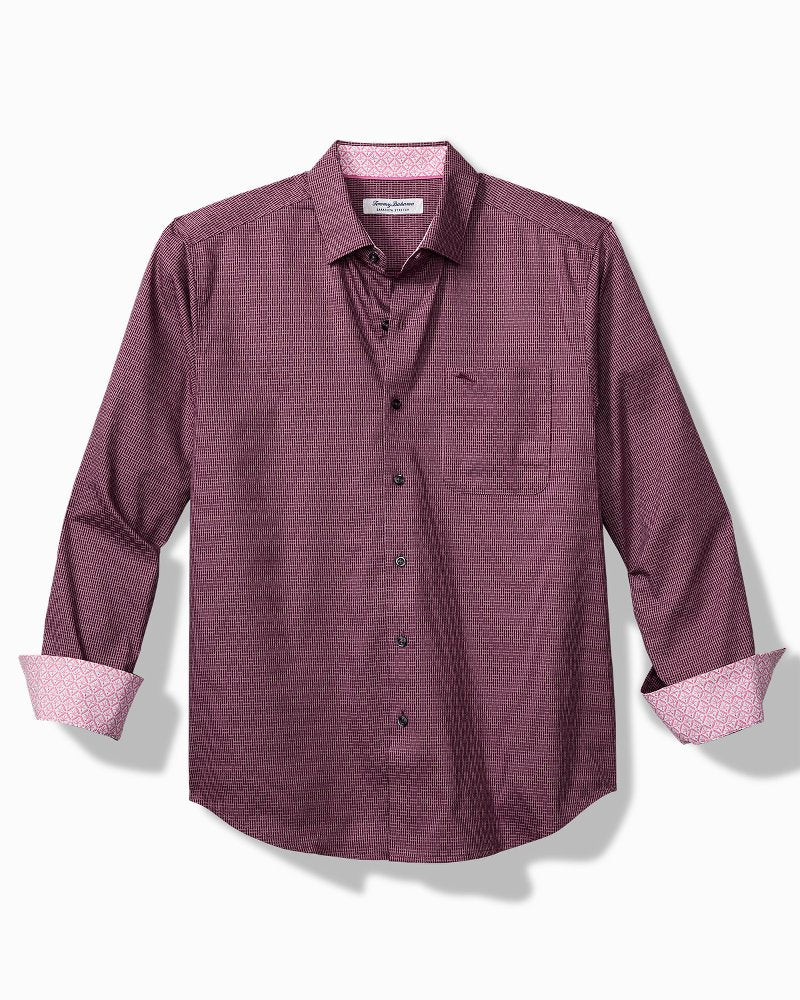 Tommy Bahama | Sarasota Stretch Ventura Isles IslandZone® Stripe Shirt / Grape Wine