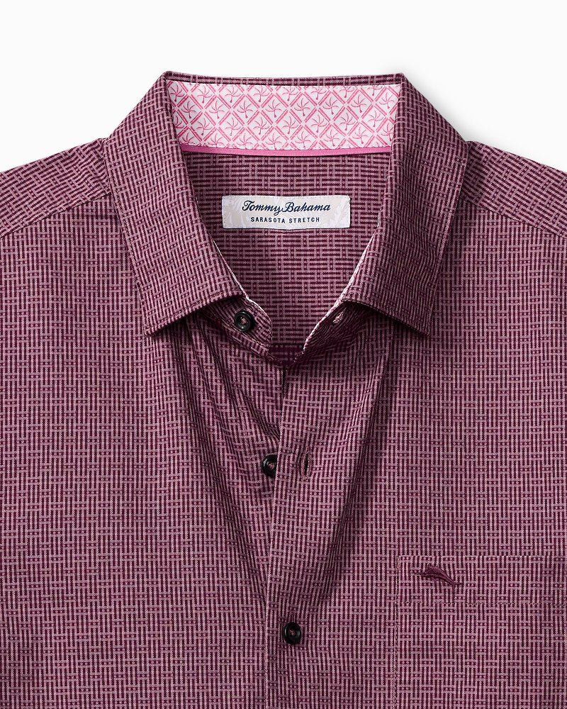 Tommy Bahama | Sarasota Stretch Ventura Isles IslandZone® Stripe Shirt / Grape Wine