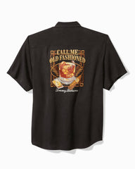Tommy Bahama | Call Me Old Fashioned Silk Camp Shirt / Black