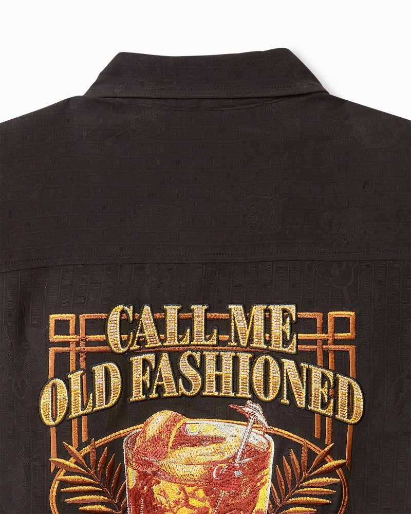 Tommy Bahama | Call Me Old Fashioned Silk Camp Shirt / Black