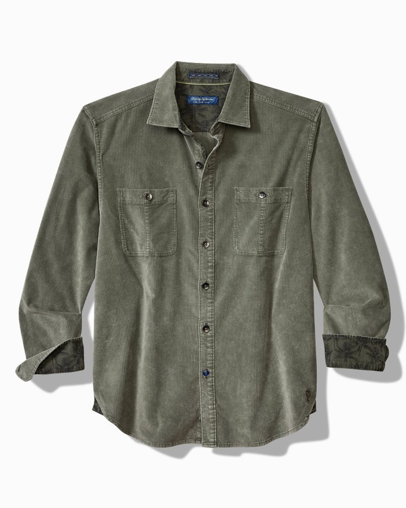 Tommy Bahama | Coastline Cord Stretch Sun Fade Double-Pocket Shirt / Dark Fern