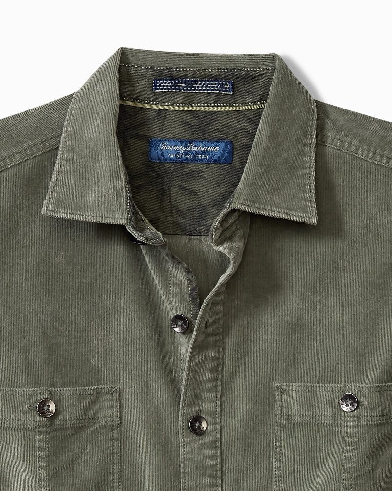 Tommy Bahama | Coastline Cord Stretch Sun Fade Double-Pocket Shirt / Dark Fern