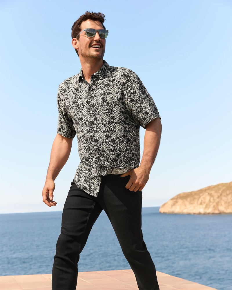 Tommy Bahama | Veracruz Cay Palm Cascade Short-Sleeve Shirt / Black