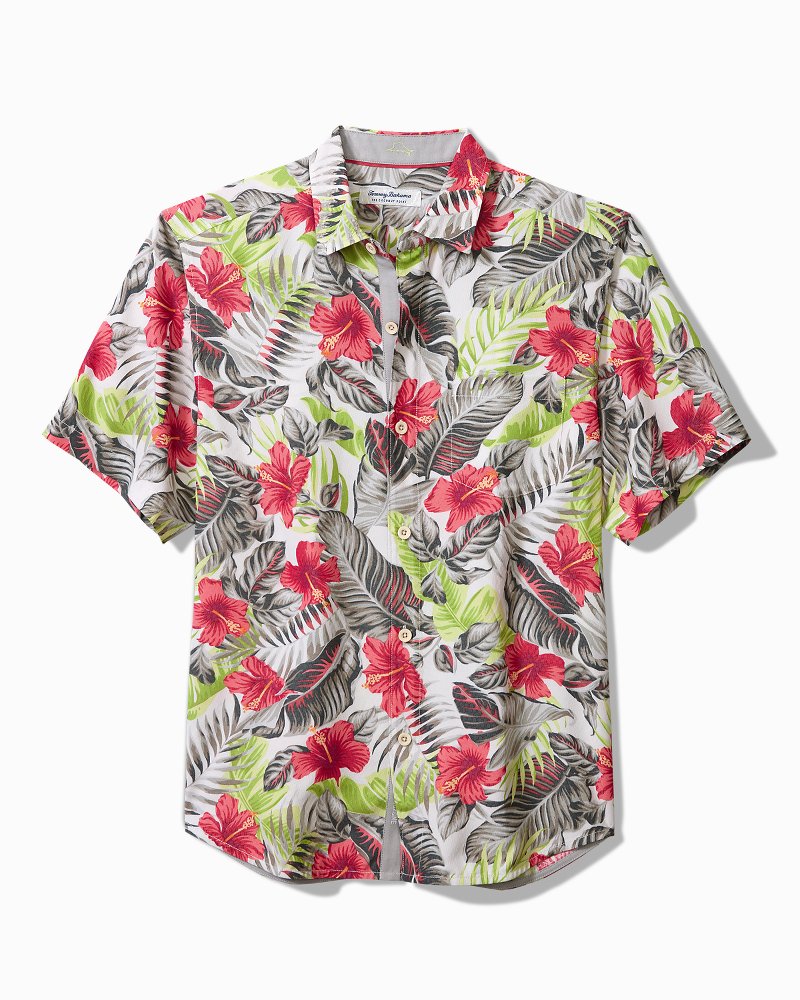 Tommy Bahama | Coconut Point Hibiscus Shores IslandZone® Camp Shirt / Summer Grey