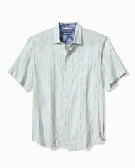 Tommy Bahama | Sonora Stripe Linen-Blend Short-Sleeve Shirt / Dew Drop