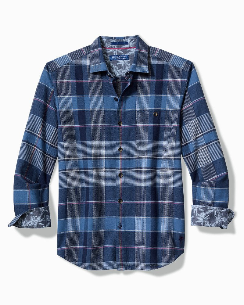 Tommy Bahama | Canyon Beach Pebble Cay Plaid Stretch Flannel Shirt / Dockside Blue