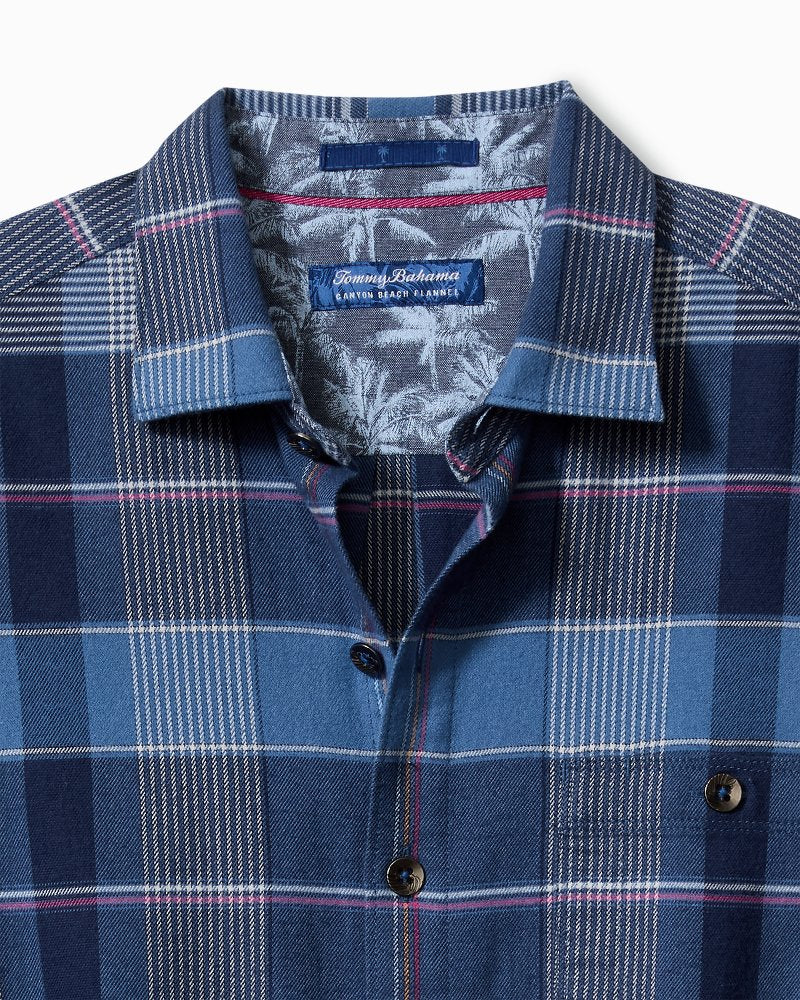 Tommy Bahama | Canyon Beach Pebble Cay Plaid Stretch Flannel Shirt / Dockside Blue