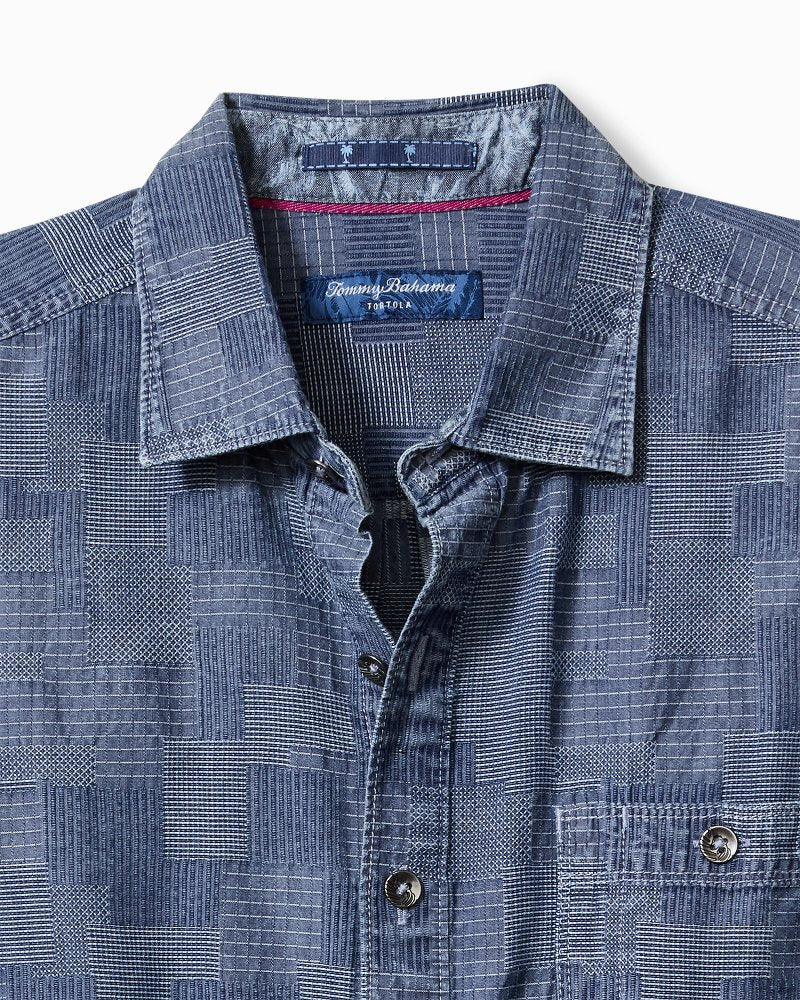 Tommy Bahama | Paradise Patchwork Long-Sleeve Shirt / Blue Jean