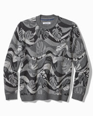 Tommy Bahama | Monstera Camouflage Crew Sweater / Heather Grey