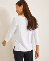 Tommy Bahama | Kona Isles 3/4-Sleeve Boat-Neck Top / White