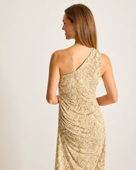 Tommy Bahama | Playa Python Maxi One-Shoulder Dress / Travertine
