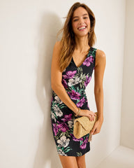 Tommy Bahama | Darcy Villa Garden V-Neck Sheath Dress / Black