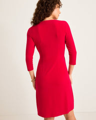 Tommy Bahama | Clara 3/4-Sleeve Faux-Wrap Dress / Tango Red