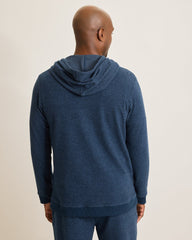Tommy Bahama | Textured Twill Stripe Hoodie / Dark Moonlight