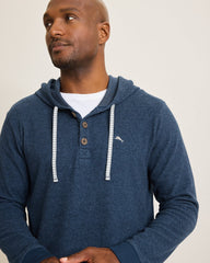 Tommy Bahama | Textured Twill Stripe Hoodie / Dark Moonlight