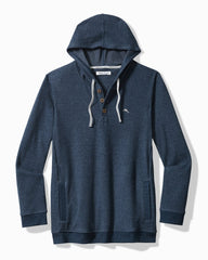 Tommy Bahama | Textured Twill Stripe Hoodie / Dark Moonlight