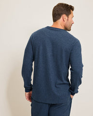 Tommy Bahama | Textured Twill Stripe Crew Long-Sleeve Top / Dark Moonlight