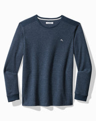 Tommy Bahama | Big & Tall Textured Twill Stripe Crew Long-Sleeve Top / Dark Moonlight