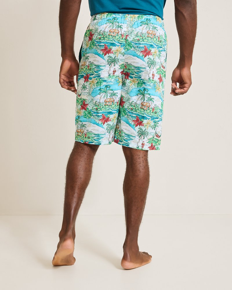 Tommy Bahama | Big & Tall Woven Tropical Print Pajama Shorts / Big Sky Blue