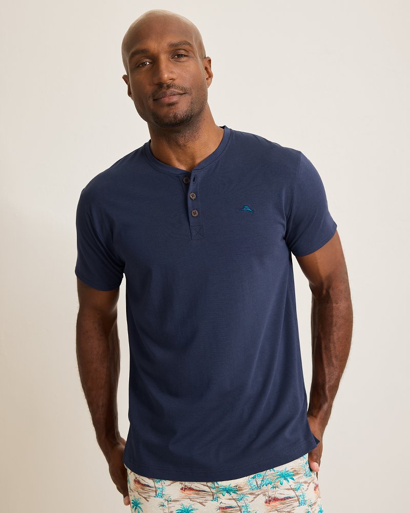 Tommy Bahama | Jersey Short-Sleeve Henley / Peacoat Navy