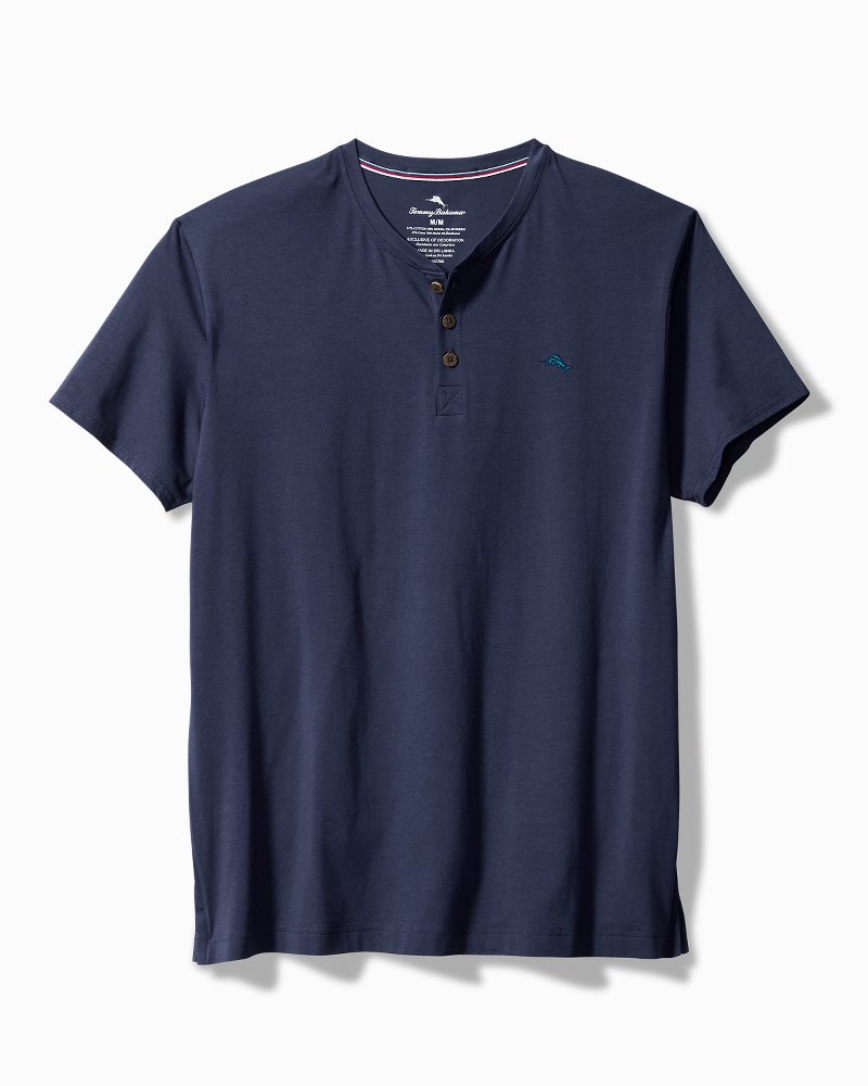 Tommy Bahama | Big & Tall Jersey Short-Sleeve Henley / Peacoat Navy