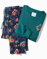 Tommy Bahama | Disney Long Sleeve & Pants Family Pajama Set / Tropical Teal