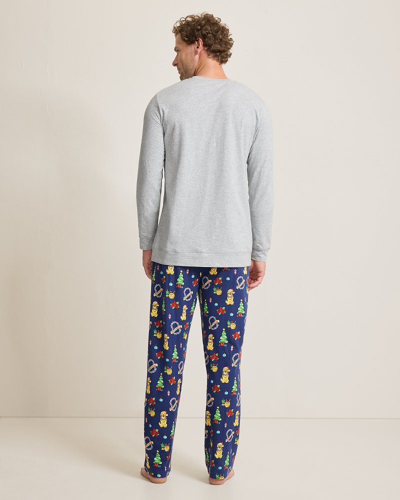 Tommy Bahama | Holiday Dog Long Sleeve & Pants Pajama Set / Island Navy