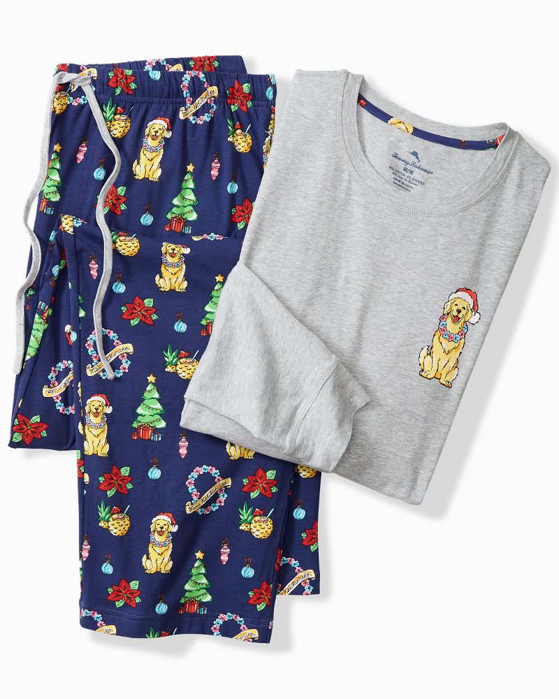 Tommy Bahama | Holiday Dog Long Sleeve & Pants Pajama Set / Island Navy